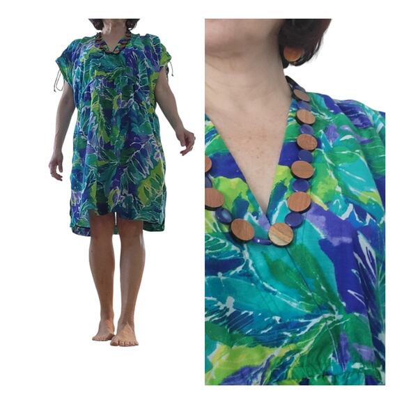 Ralph Lauren Beach Cover up Dress tropical print farrah XL Halftan - Picture 11 of 11